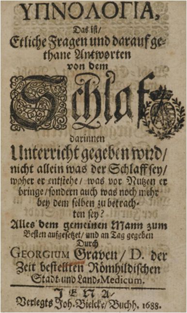 Cover: Georg Grau, Hypnologia, Jena 1688