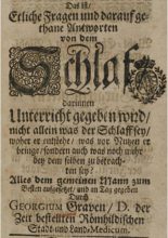 Cover: Georg Grau, Hypnologia, Jena 1688